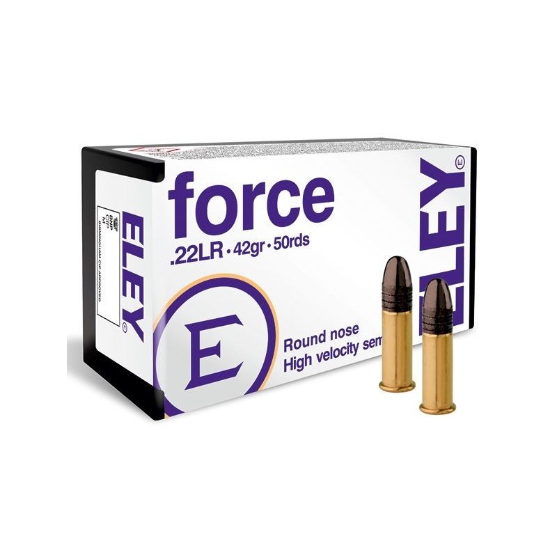 Cartouches ELEY Force  Cal: 22LR - 42gr - Boite de 50 unités