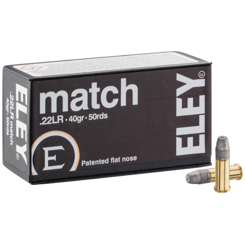 Cartouches ELEY Match - Cal: 22LR - 40gr - Boite de 50 unités