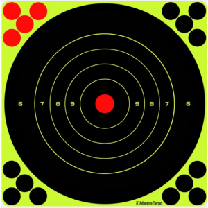 POWAIR - CIBLES SPLASH NOIRE/JAUNE FLUO -20X20cm - PAR 10 L
