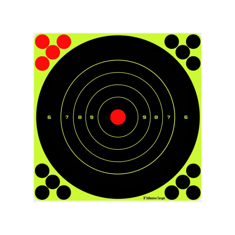POWAIR - CIBLES SPLASH NOIRE/JAUNE FLUO -20X20cm - PAR 10 L