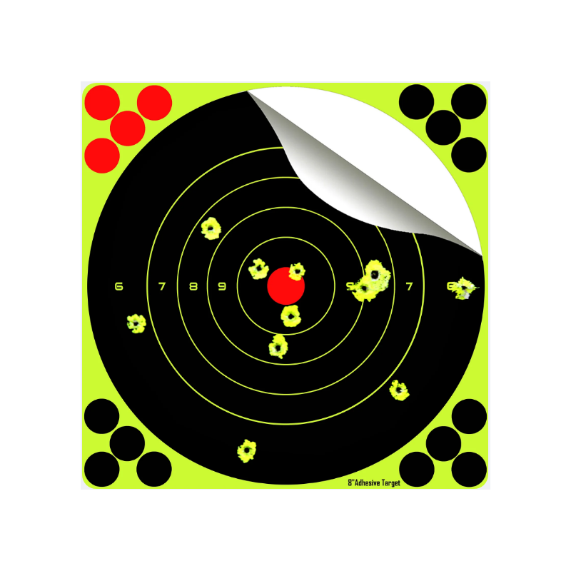 POWAIR - CIBLES SPLASH NOIRE/JAUNE FLUO -20X20cm - PAR 10 L
