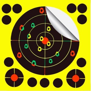 POWAIR - CIBLES SPLASH NOIRE JAUNE FLUO -20X20cm PAR 10 XL