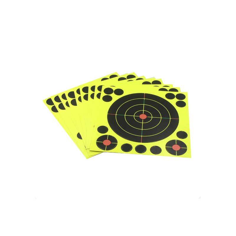 POWAIR - CIBLES SPLASH NOIRE JAUNE FLUO -20X20cm PAR 10 XL