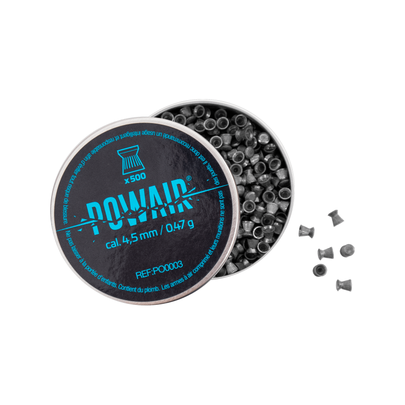 PLOMBS DIABOLO TETE PLATE - POWAIR H&N - cal: 4.5mm - boite de 500