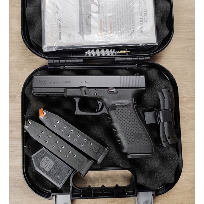 Glock 21 Gen 4 .45 ACP d'Occasion Révisé - Bon État complet en Mallette