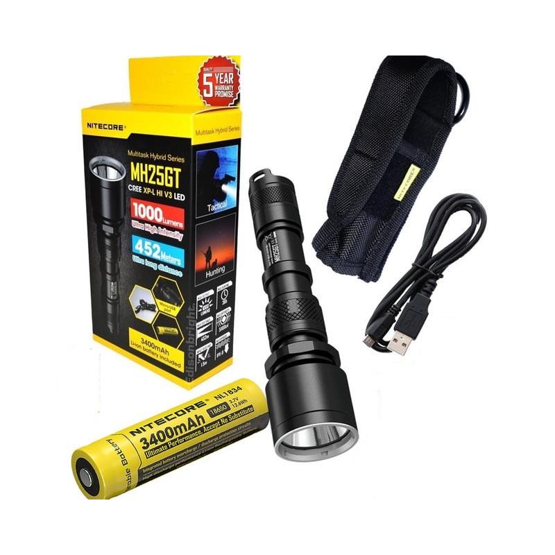 Lampe NITECORE MH25GT - 1000Lumens rechargeable en USB