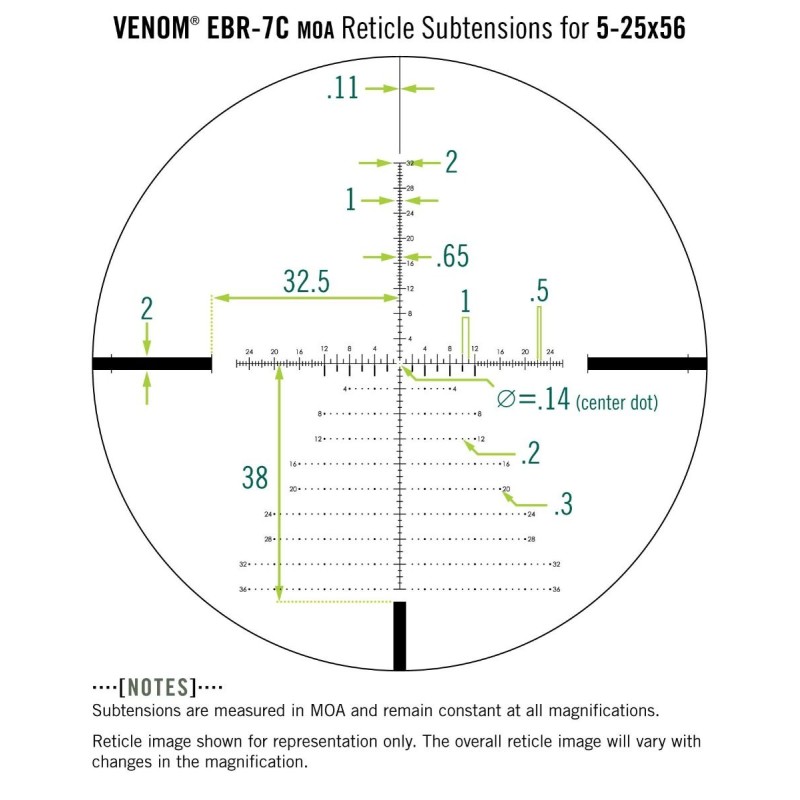 Lunette VORTEX Venom 5-25x56 FFP - Réticule EBR-7C Mrad