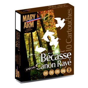 Cartouches MARY ARM BECASSE CANON RAYE - Cal 12/70 33.gr N°9 BJX10