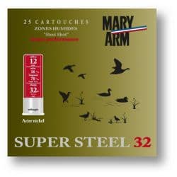 Cartouches MARY ARM SUPER STEEL Cal 12/70 32gr N°7+8 X25