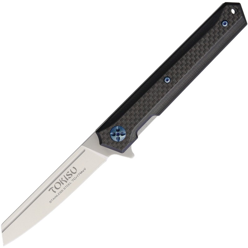 Couteau pliant TANTO TOKISU Tactical Linerlockavec étui 12cm