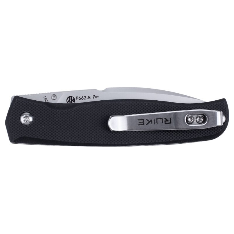 RUIKE Couteau pliant avec clip et manche noir