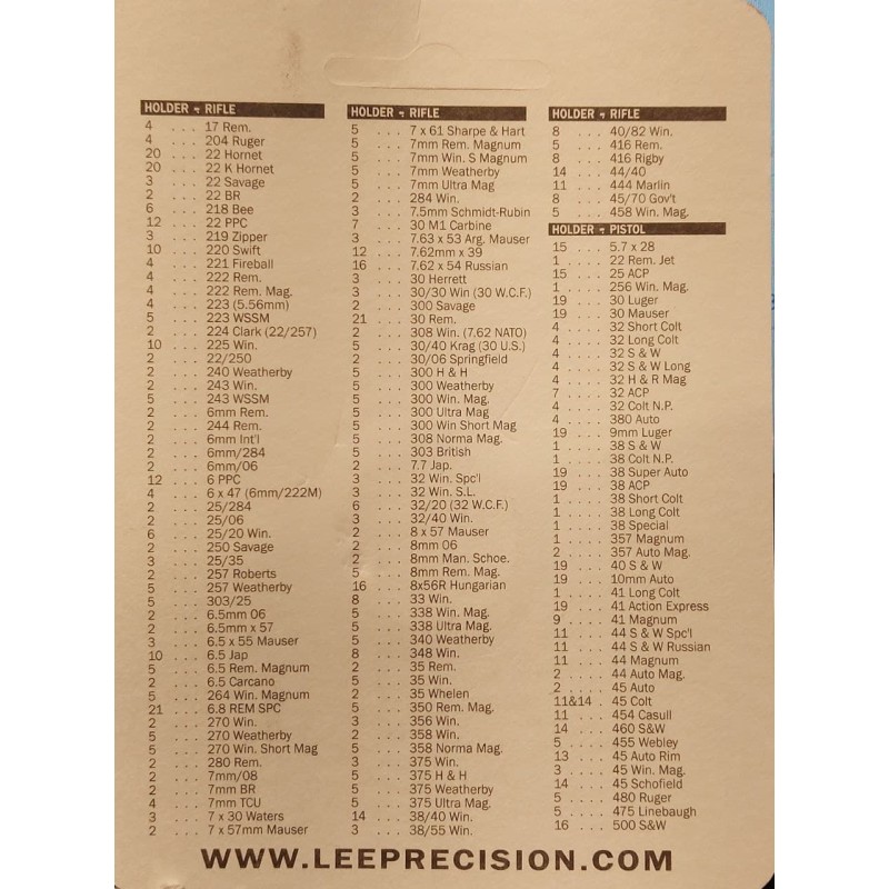 LEE SHELL HOLDER N°3 STANDARD
