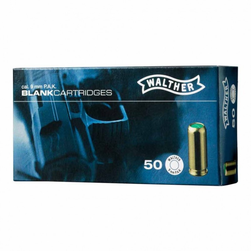 CARTOUCHES WALTER 9MM P.A.K. PISTOLET BLANC - Boite de 50 unités