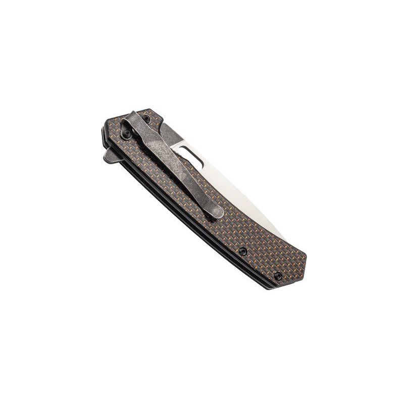 COUTEAU PUMA-TEC FIBRE DE CARBONE NOIRE/ROUGE 12CM INOX