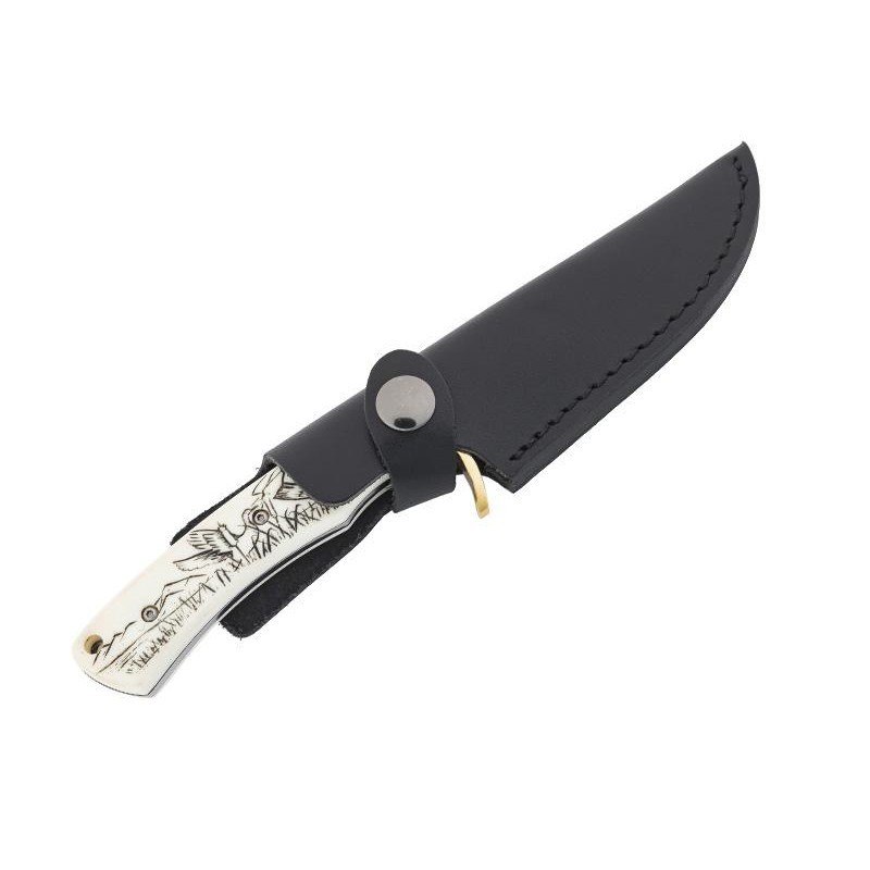 POIGNARD HERBERTZ IVOIRINE MOTIF CANARD 10CM INOX