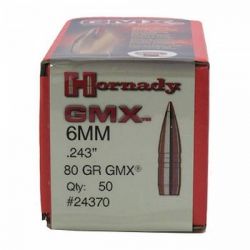 Ogives HORNADY 6mm .243 80grs GMX - boîte de 50 unités