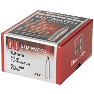 Ogives HORNADY 6,5mm .264 - 147grs ELD MATCH - 26333 - Boite de 100 unités