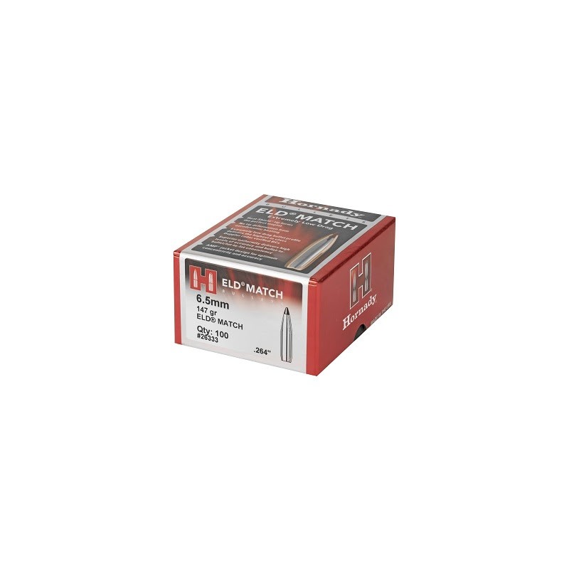Ogives HORNADY 6,5mm .264 - 147grs ELD MATCH - 26333 - Boite de 100 unités