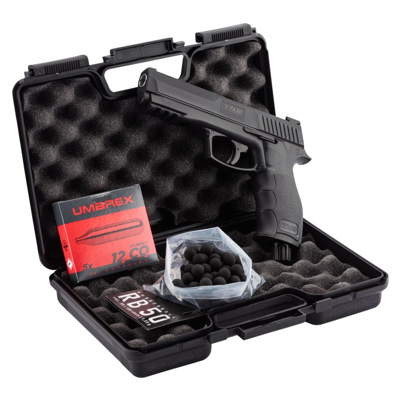 Revolver défense UMAREX T4E HDP 50 - 11J ( 100 Billes, 5 cartouches CO2, MALETTE)